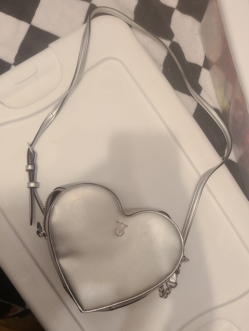 VS Silver Heart Crossbody Bag